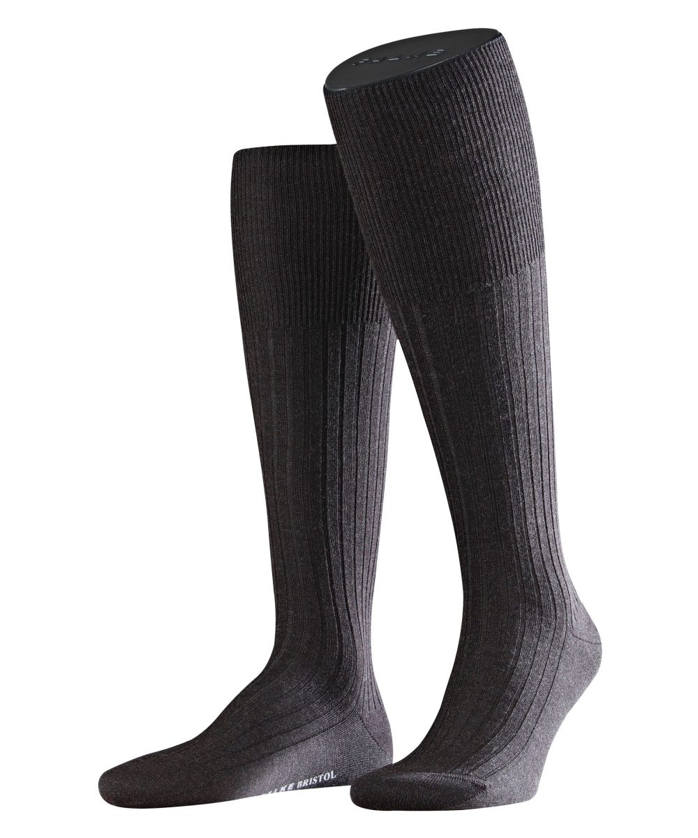 FALKE  Heren Kniekous Bristol Pure Antraciet