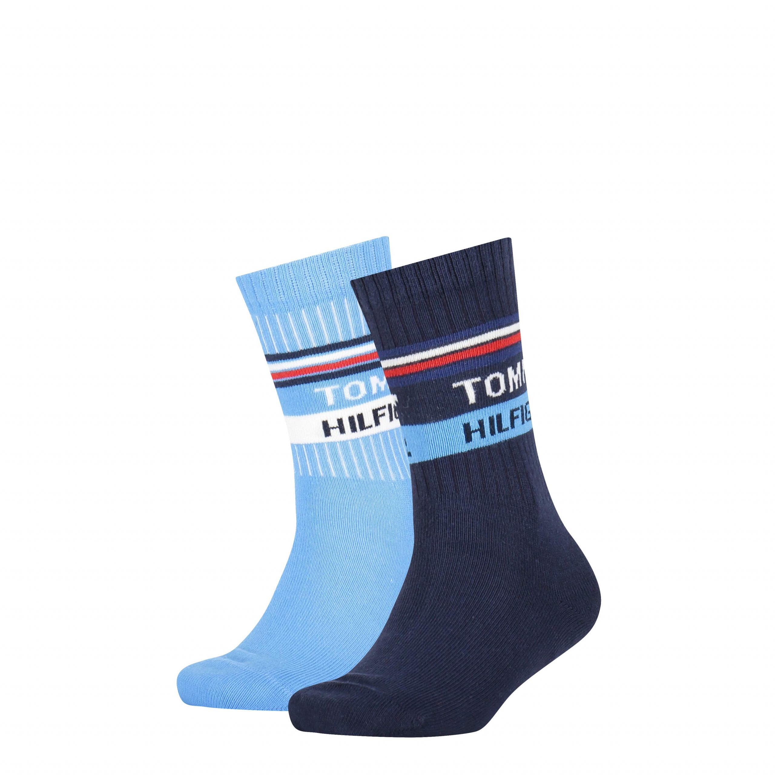 schroef Verplicht open haard Tommy Hilfiger Kindersokken Classic Rib 2-Pack Blue Combo