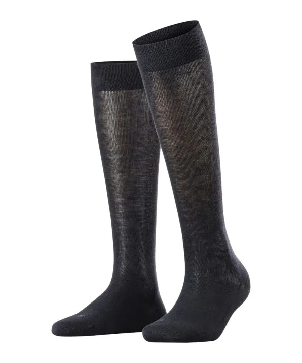FALKE Dames Kniekous London Sensitive Dark Navy