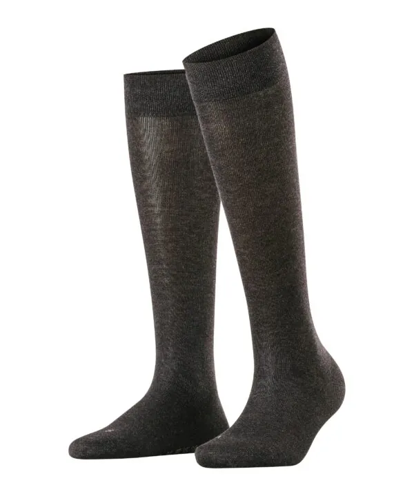 FALKE Dames Kniekous London Sensitive Antraciet