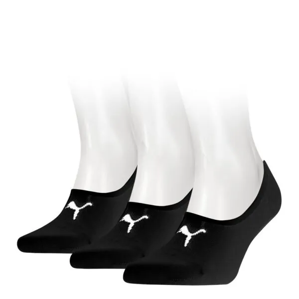 PUMA Unisex Footies Mid Cut 3-Pack Zwart