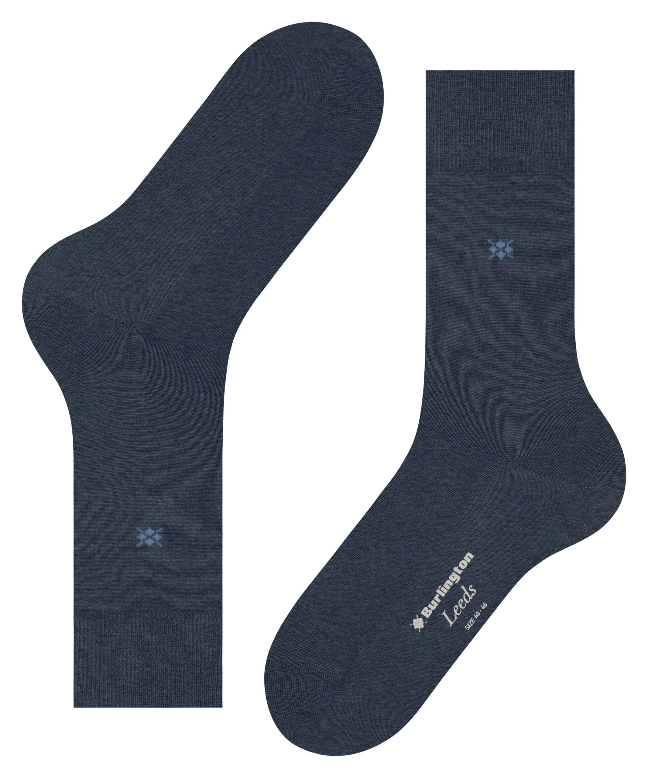 Burlington Herensokken Leeds Dark Blue Melange - Afbeelding 5