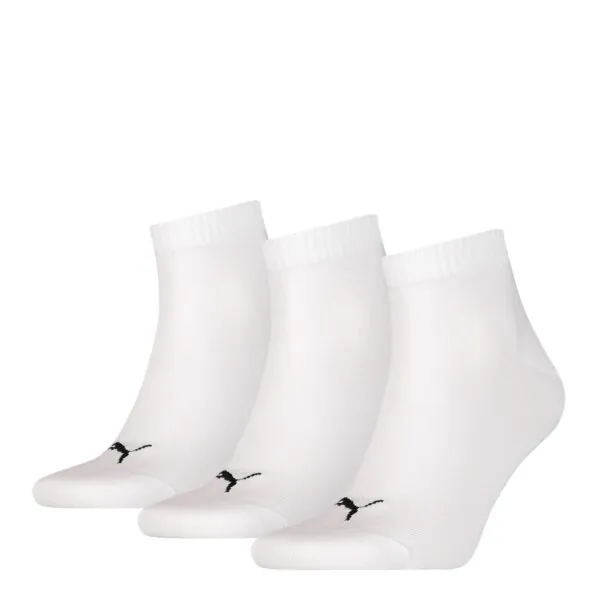 PUMA Quartersokken Unisex 3-Pack Wit