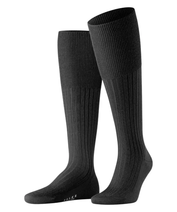 FALKE  Heren Kniekous Bristol Pure Zwart