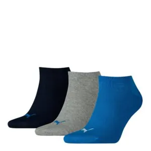 PUMA Sneakersokken Unisex 3-Pack Blue / Grey Melange