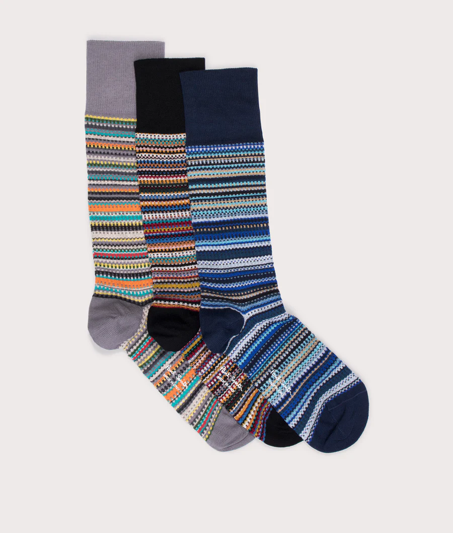 Paul Smith Herensokken Giftbox 3-Pack Piquee Signature