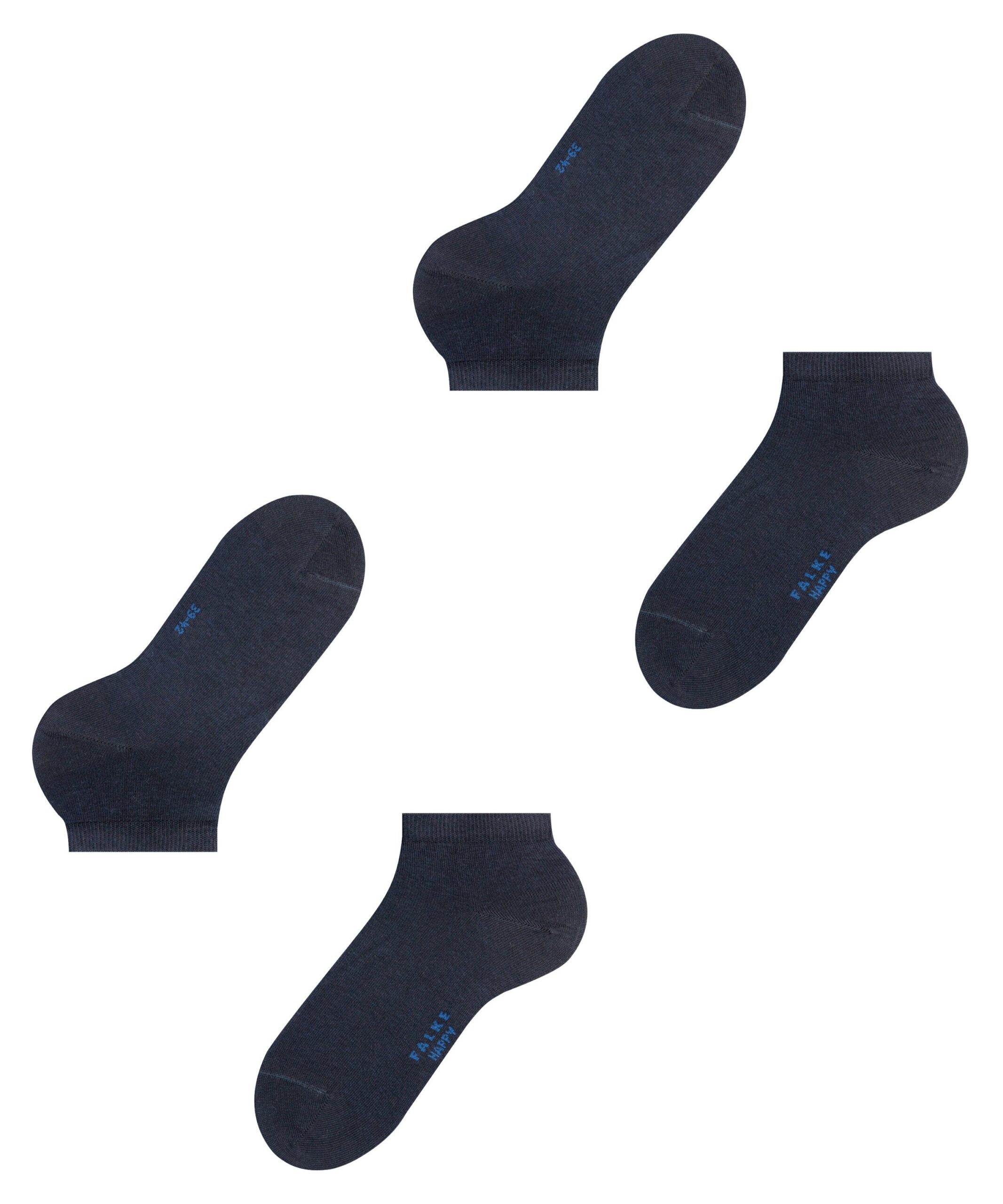 FALKE Heren Sneakersokken Happy 2-Pack Dark Navy - Afbeelding 5