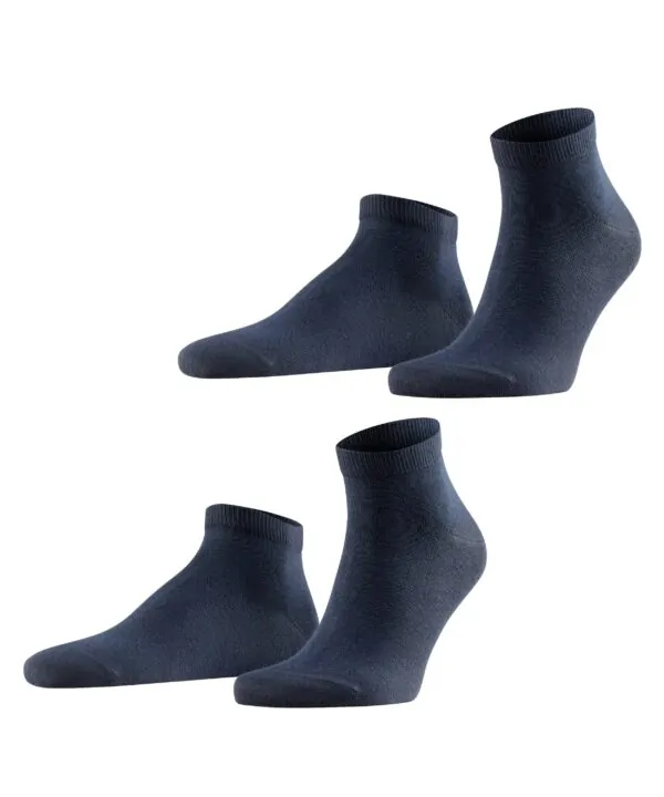 FALKE Heren Sneakersokken Happy 2-Pack Dark Navy
