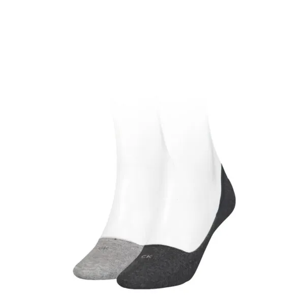 Calvin Klein Dames Footies Low Cut 2-Pack Dark Grey Melange