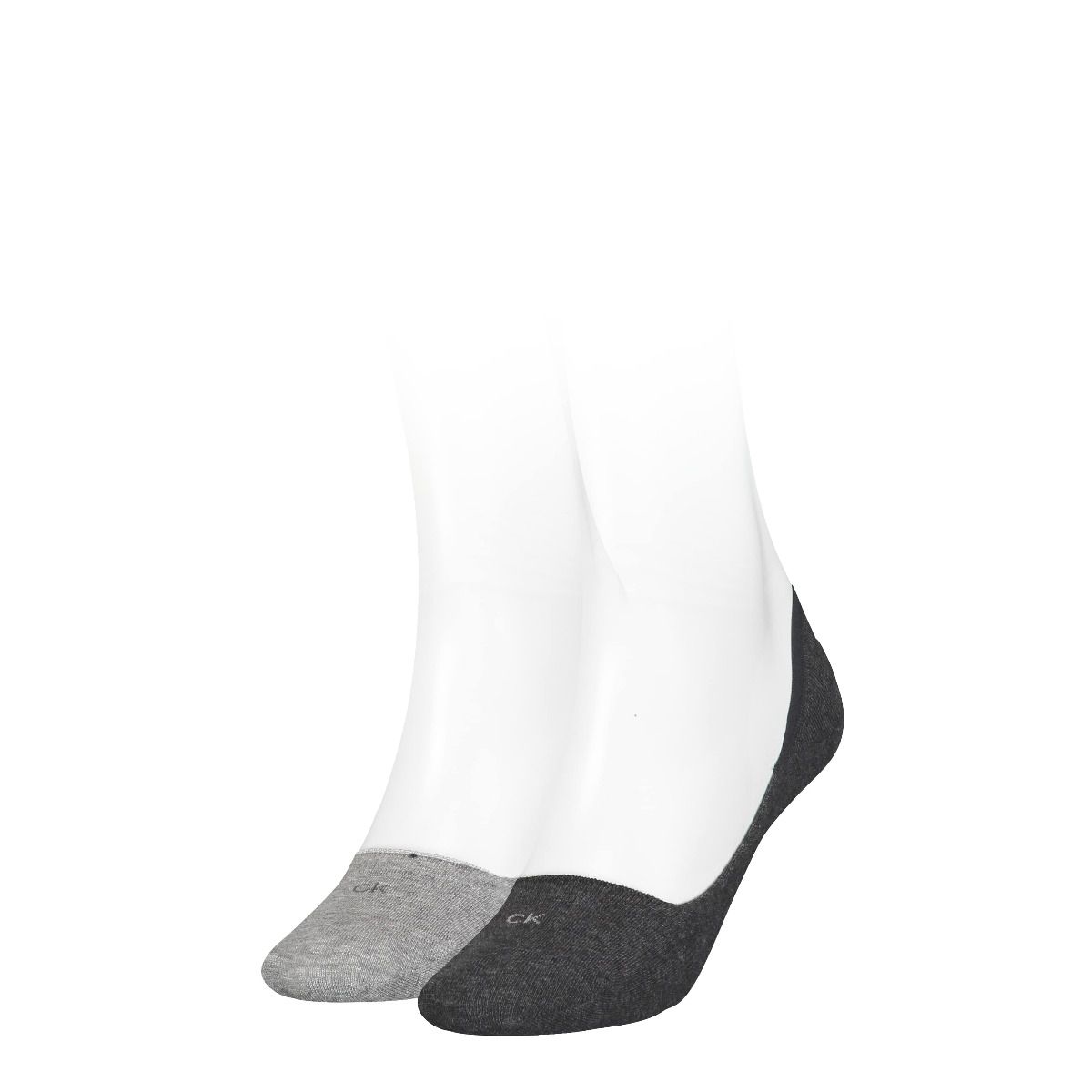 Calvin Klein Dames Footies Low Cut 2-Pack Dark Grey Melange