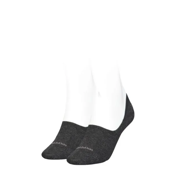 Calvin Klein Dames Footies Mid Cut 2-Pack Dark Grey Melange