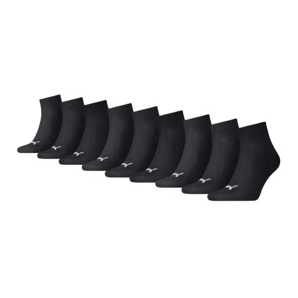 PUMA Quartersokken Unisex 9-Pack Zwart