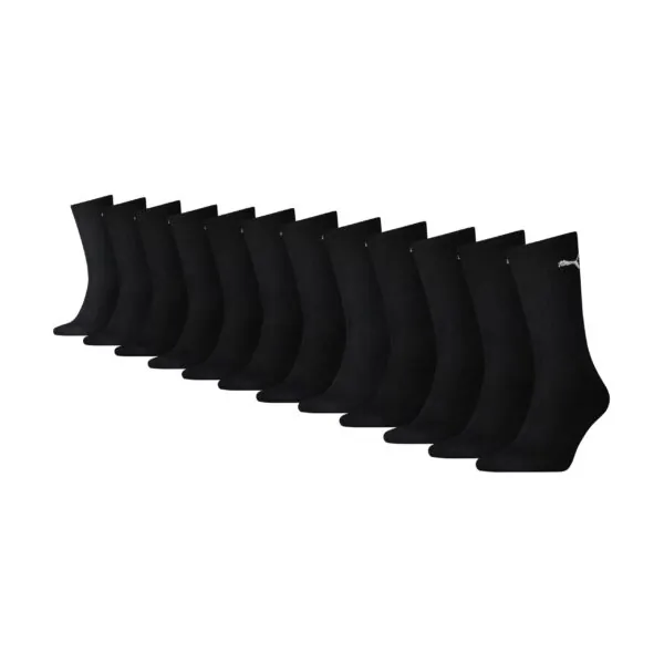 PUMA Unisex Sportsokken 12-Pack Zwart