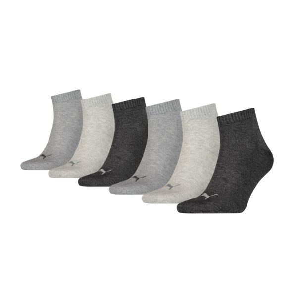 PUMA Quartersokken Unisex 6-Pack Grey Combo