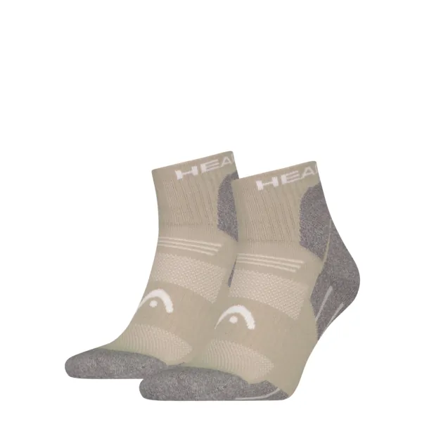 HEAD Unisex Quarter Wandelsokken 2-Pack Taupe