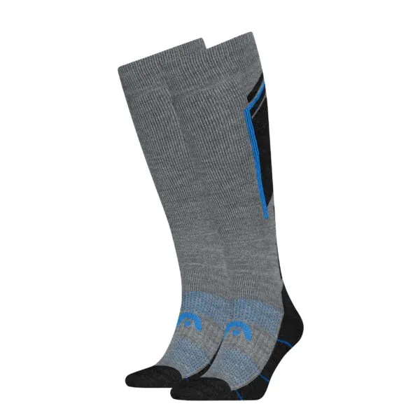 HEAD Skisokken Unisex Beginner Logo 2-Pack Grey / Blue