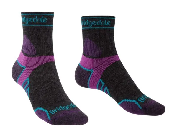 Bridgedale Dames Hardloopsokken Lightweight T2 Quarter Paars