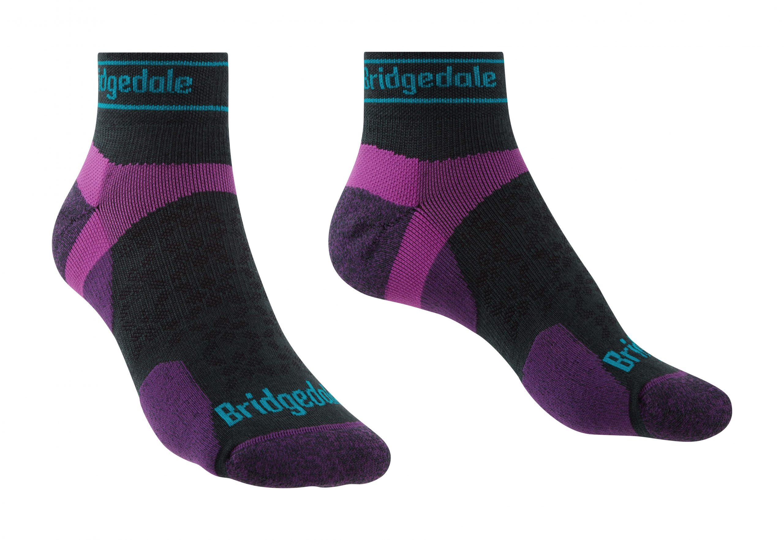 Bridgedale Dames Wandelsokken short Sok Ultralight T2 Aubergine - Afbeelding 8