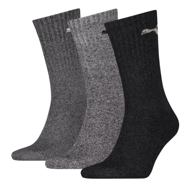 PUMA Unisex Sportsokken 3-Pack Antraciet Melange