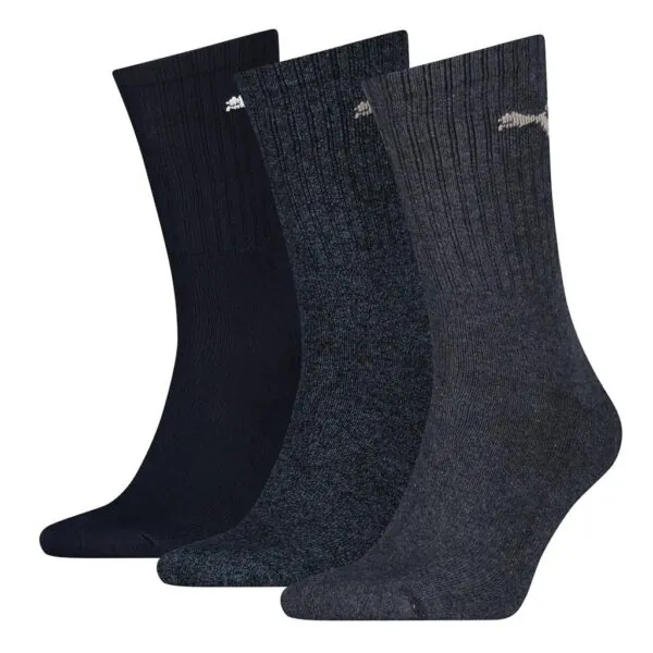 PUMA Unisex Sportsokken 3-Pack Navy Melange