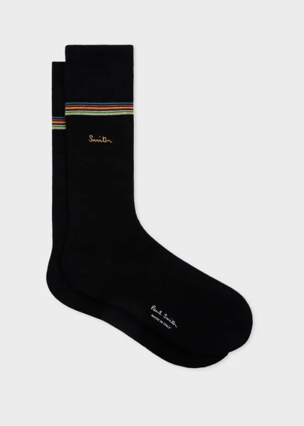 Paul Smith Herensokken Gold Logo Zwart