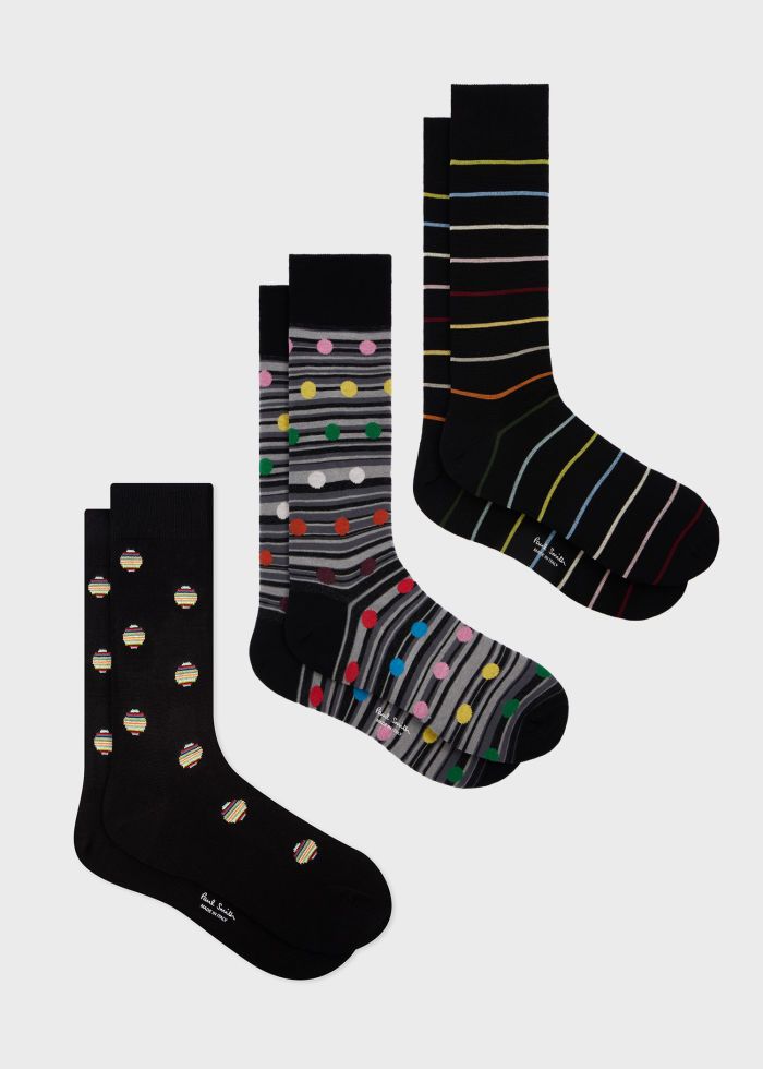Paul Smith Herensokken Giftbox 3-Pack Piquee Signature - Afbeelding 3