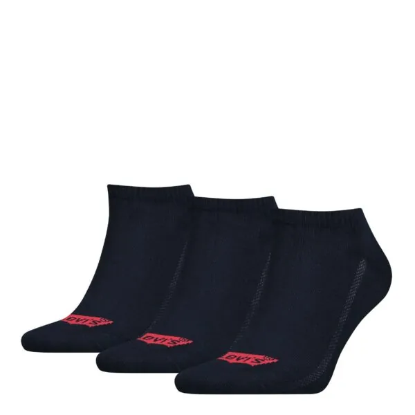 Levi’s Heren Sneakersokken Low Cut Batwing Logo 3-Pack Navy