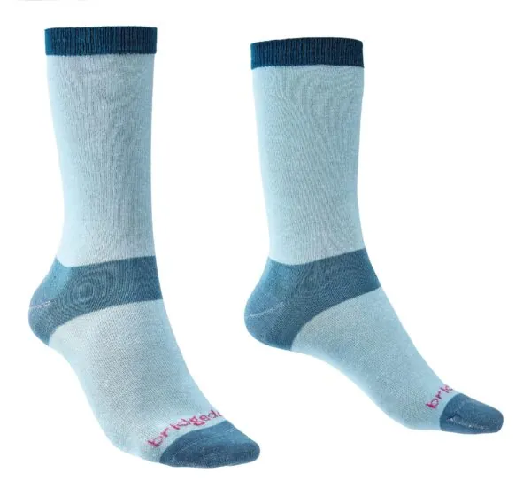 Bridgedale Dames Wandelsokken Liner Coolmax 2-pack Lichtblauw