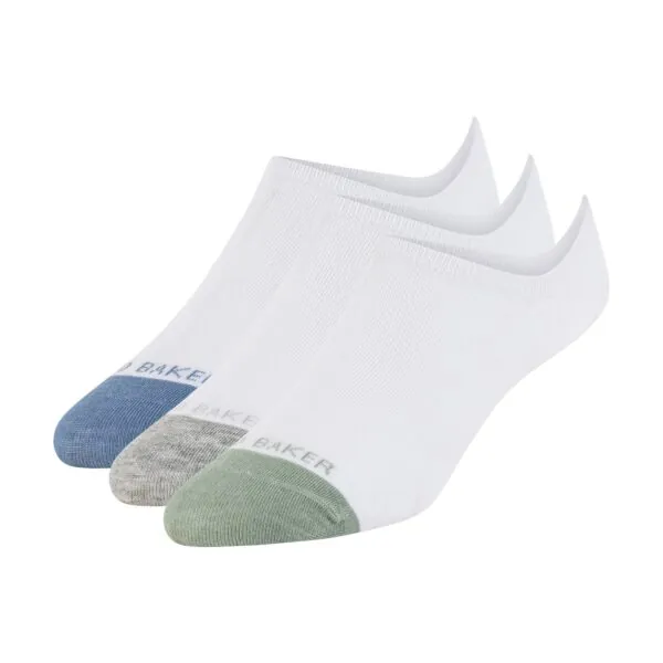 Ted Baker Heren Footies 3-Pack Wit