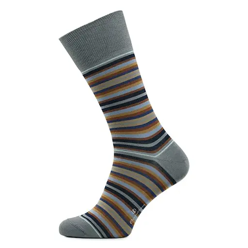Carlo Lanza Herensokken Katoen Stripe Grey
