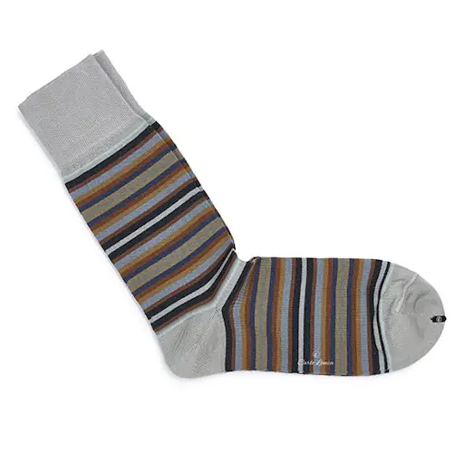 Carlo Lanza Herensokken Katoen Stripe Grey - Afbeelding 3