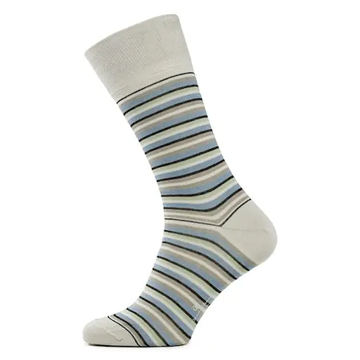 Carlo Lanza Herensokken Katoen Stripe Sand