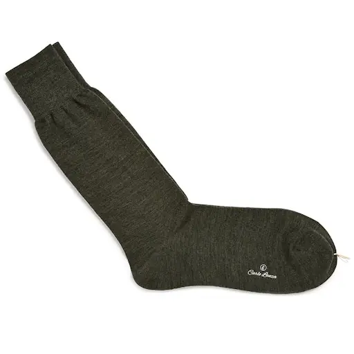 Carlo Lanza Herensokken Wol Green Grey - Afbeelding 3