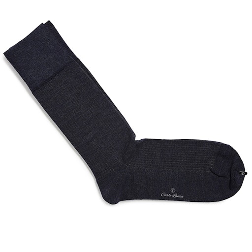 Carlo Lanza Herensokken Wol Shadow Denim - Afbeelding 2