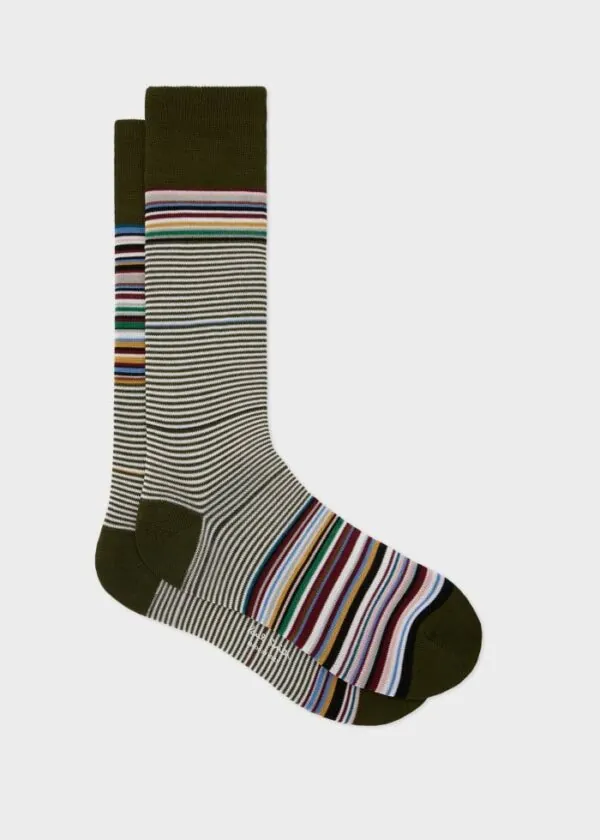 Paul Smith Herensokken Nash Odd Stripe Groen
