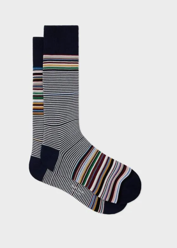 Paul Smith Herensokken Nash Odd Stripe Blauw