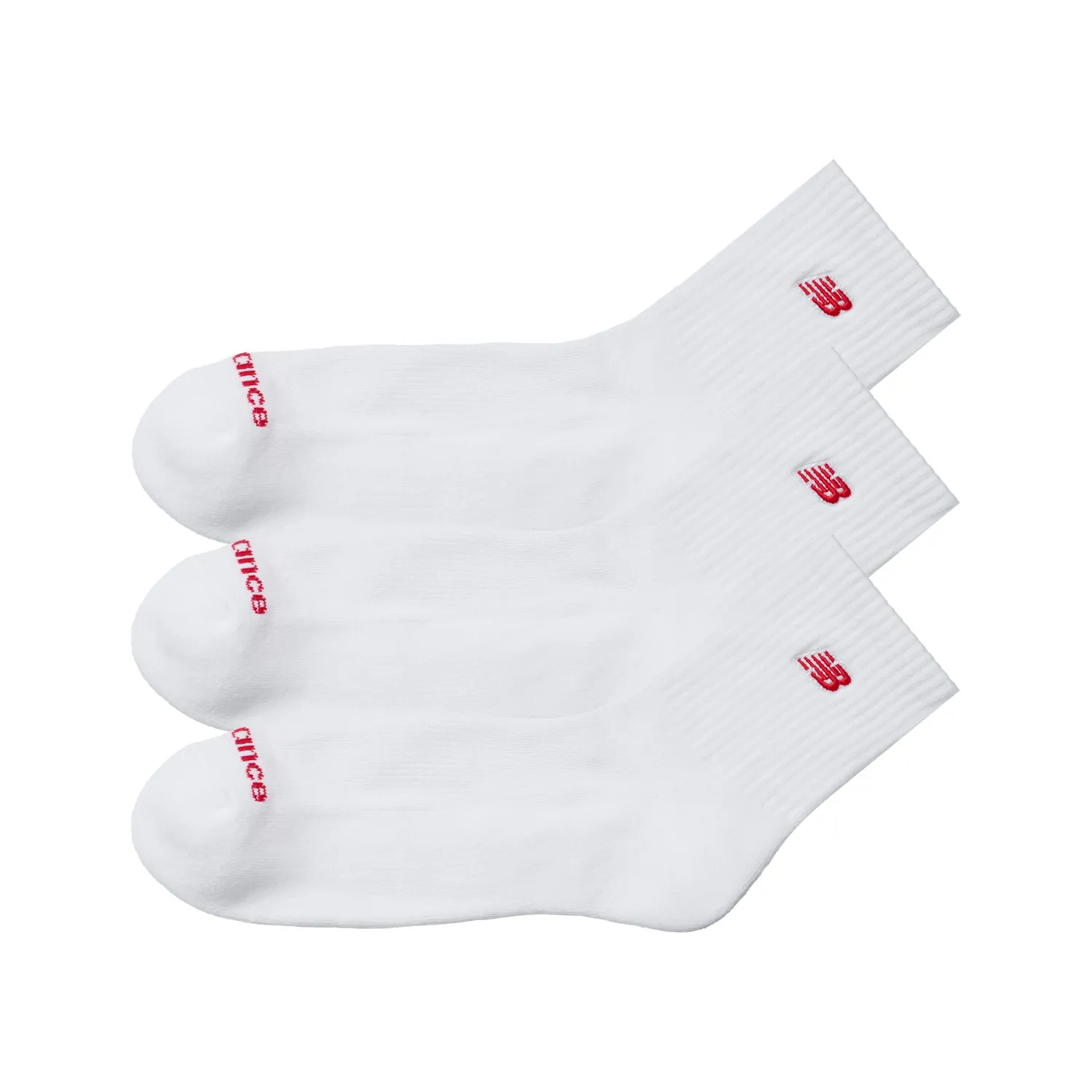 New Balance Unisex Quartersokken Patch Logo 3-Pack Wit - Afbeelding 3