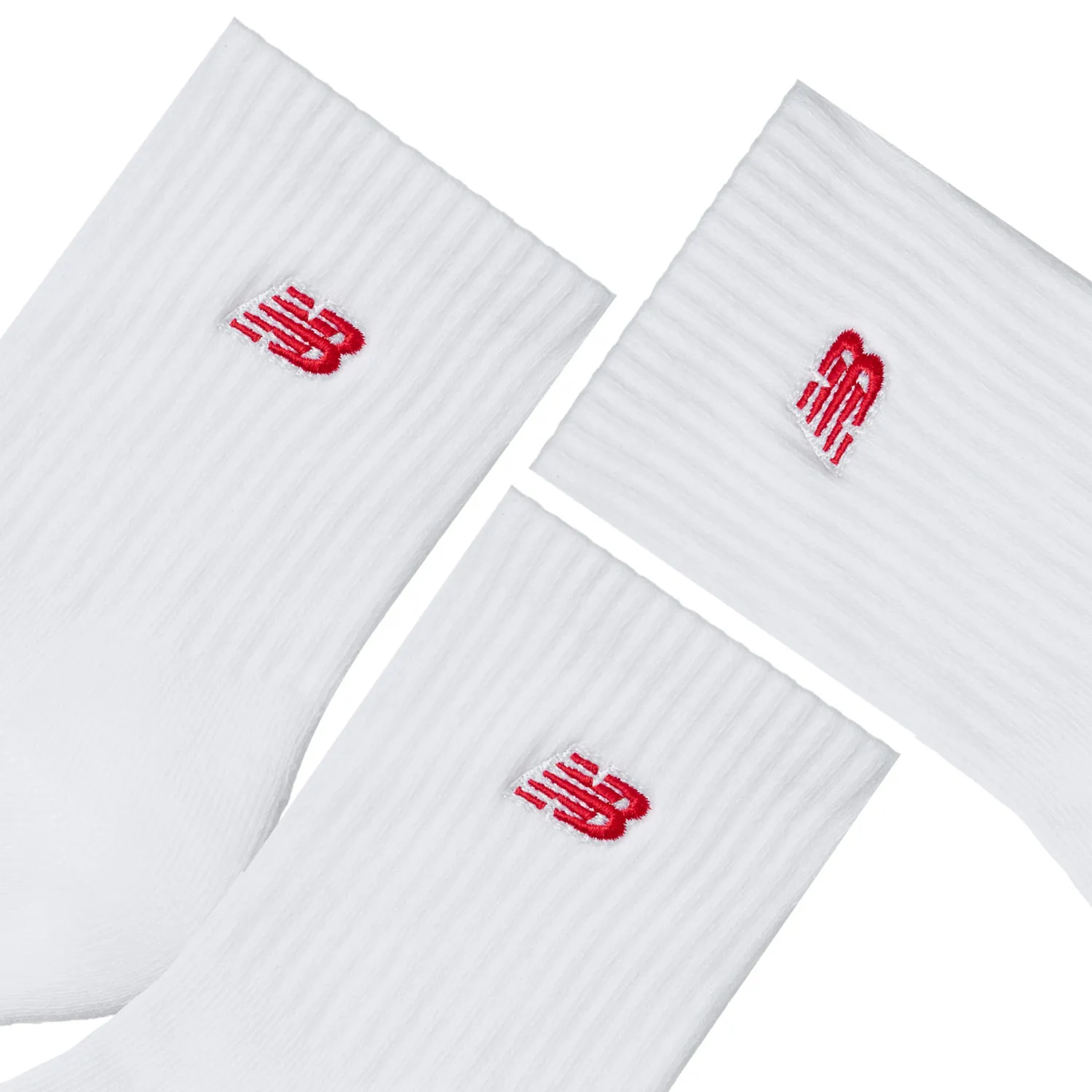 New Balance Unisex Quartersokken Patch Logo 3-Pack Wit - Afbeelding 2