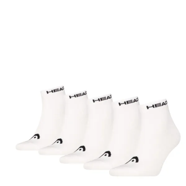 HEAD Unisex Quartersokken 5-Pack Wit